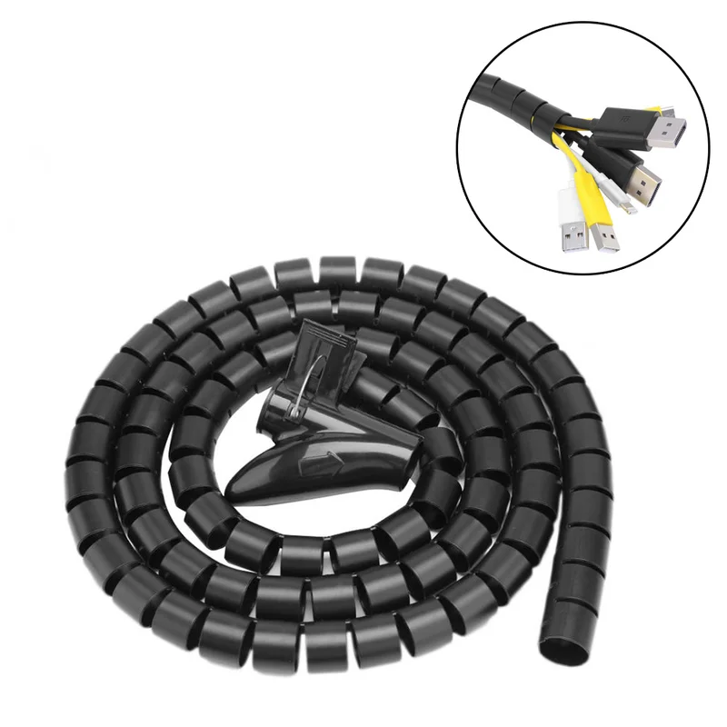 

Desktop Computer Power Cord Storage Wrap Cable Winder Cable Organizer Wire Management Protector Cable Winder Coiled Tube Sleeve