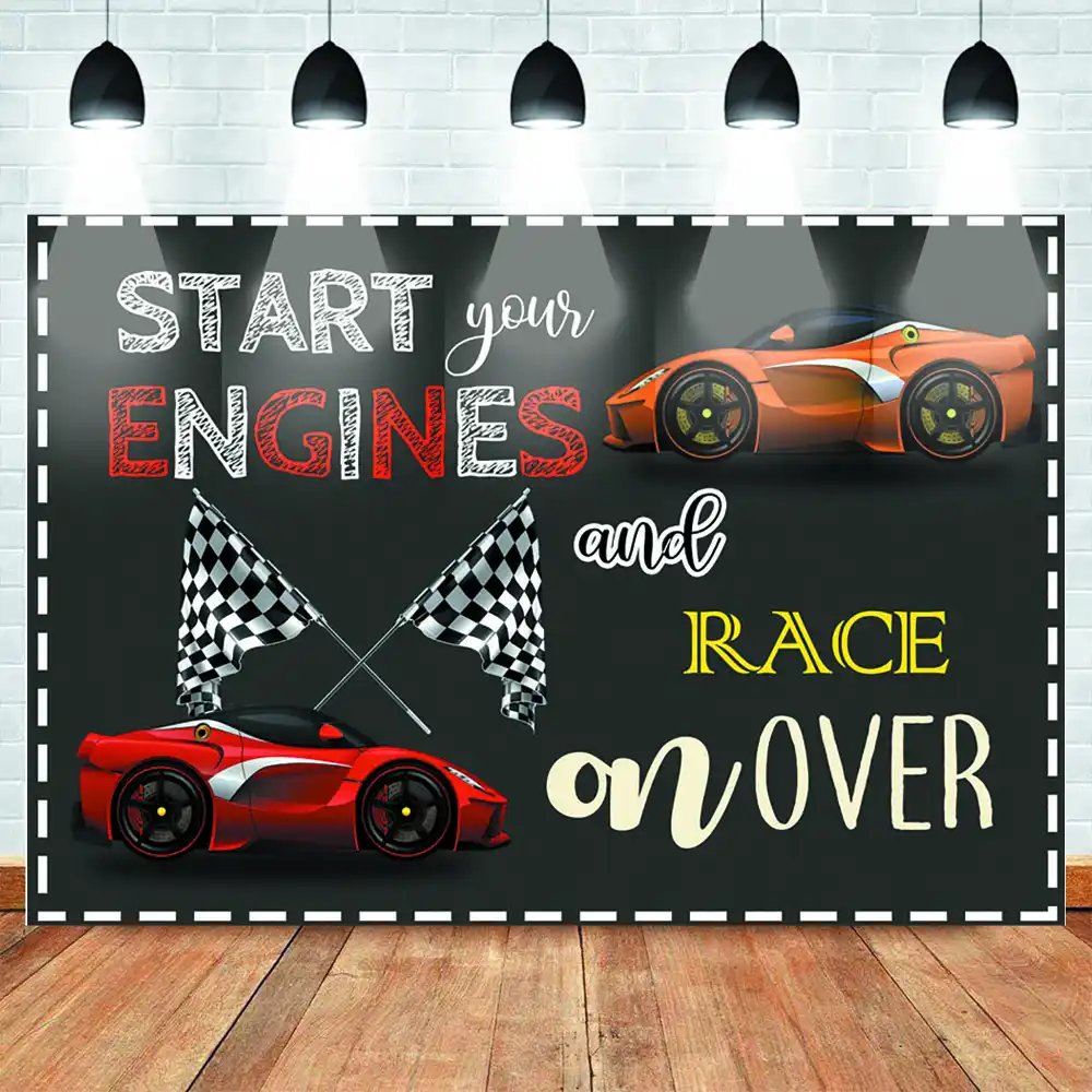 5x5FT Vinyl Photography Backdrop,Cars,Red Dragster Automobile Photo Background for Photo Booth Studio Props