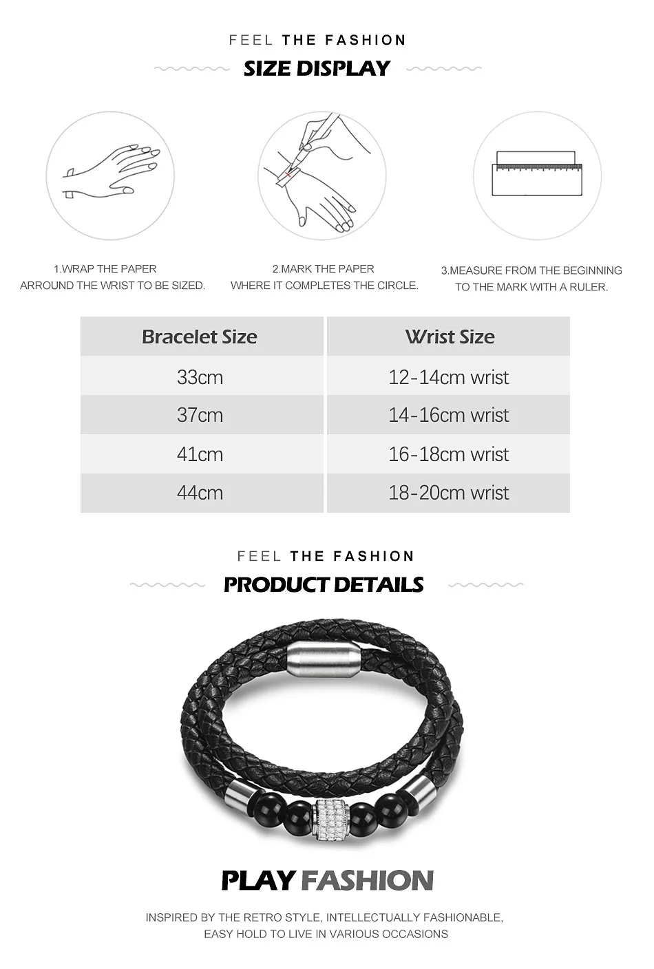 Jiayiqi New Fashion Leather Beaded Bracelet For Men Women Braided Leather Rope Bangles Natural Stone Beads Punk Rock Men Jewelry