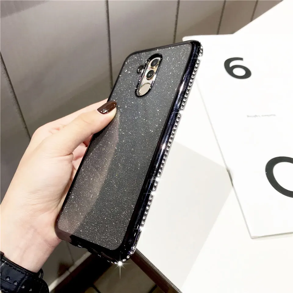 Для huawei Коврики 20 Pro P30 Lite P20 Nova 4 Honor 8X Алмазный чехол блеск TPU Защитный для samsung A70 A50