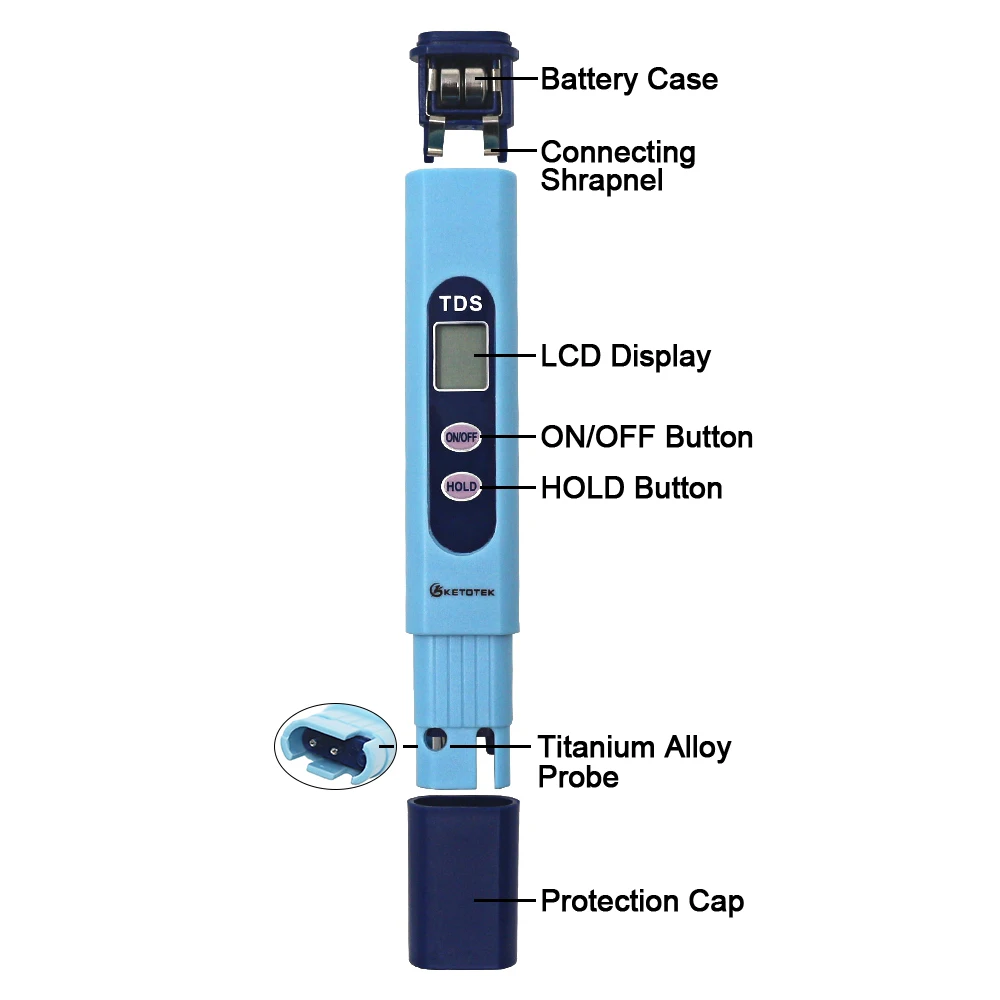 1-9990PPM TDS тестер титана зонд цифровой рН метр 0,00-14,0 с функцией ATC тестер качества воды аквариум монитор для бассейна