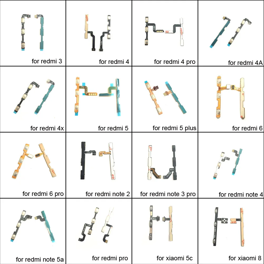 

Volume Button Power Switch On Off Button Flex Cable For Xiaomi mi 8 for Redmi 3 4 6 pro 5 note 3 note 4 note 5 8 4x 5x 5a