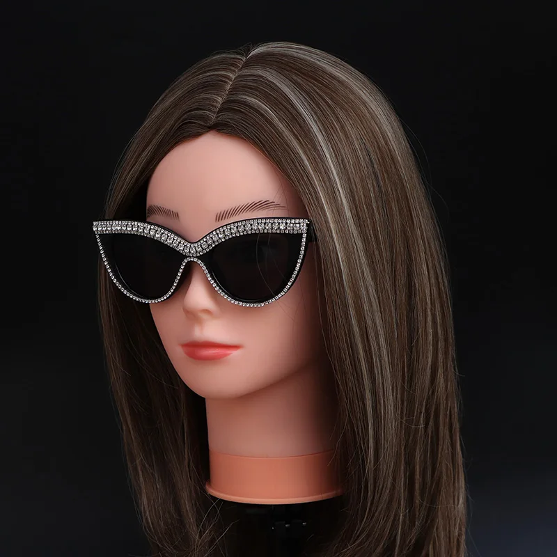Ретро Винтаж со стразами Cateye Солнцезащитные очки для Для женщин Пластик оправа «кошачий глаз» солнцезащитные очки UV400 Shades Sexy Брендовая Дизайнерская обувь