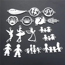 Дух членов семьи родители мальчик балет фея ноги поцелуй нержавеющая сталь Разъемы Ювелирных изделий комплектующие компонент 5 шт./лот