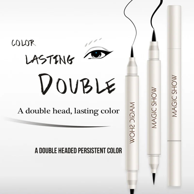 

Double-head Eyeliner Black Pencil Waterproof Make Up Natural Easy to Wear Cat Marker Eye Liner Pen Makeup Templates Liners Eyes