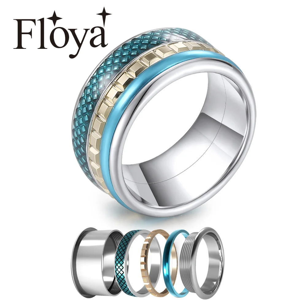 Женское кольцо с зубчатой передачей Floya из нержавеющей стали обручальное