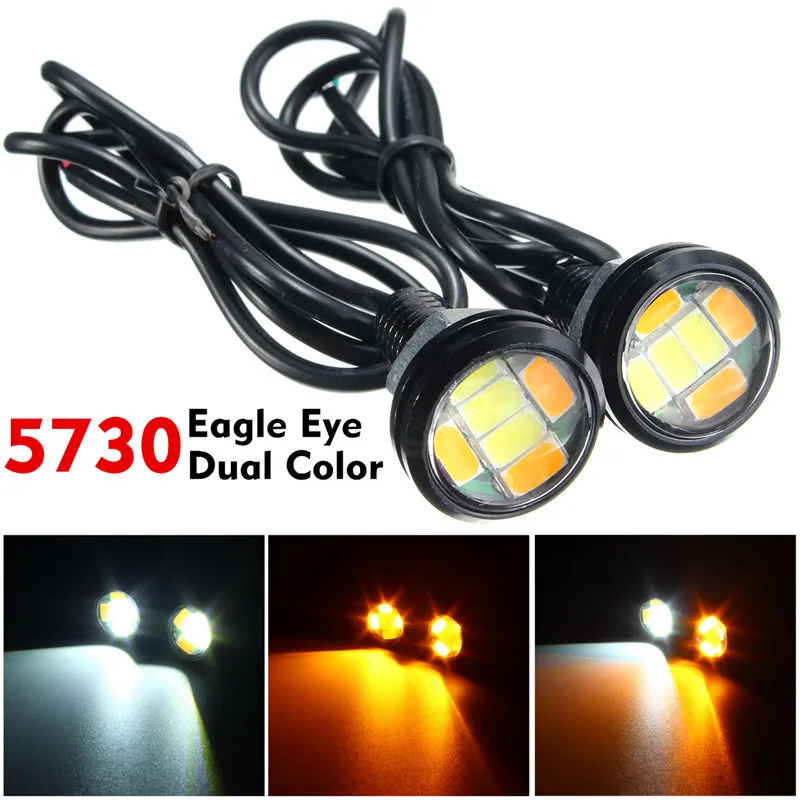 

2Pcs 5730 Car Auto LED Hawk Eye DRL Daytime Headlights Side Turn Signal Night Driving Lights Lamps Bulbs IP65 Waterproof