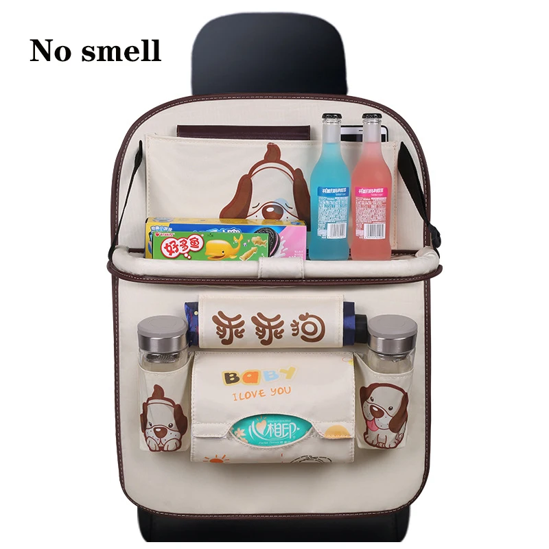 

new design car organizer back seat fold Dining rack cartoon car seat storage bag Multifunction storage box car seat cushion
