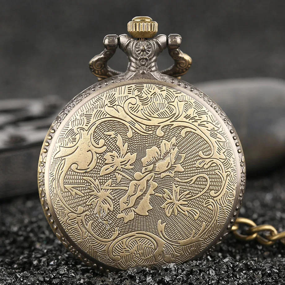 Cool Hollow Emboss Skull Cross Fire Mercenary Forces Corporation Quartz Arabic Number Pocket Watches Men Women Pendant Necklace (8)