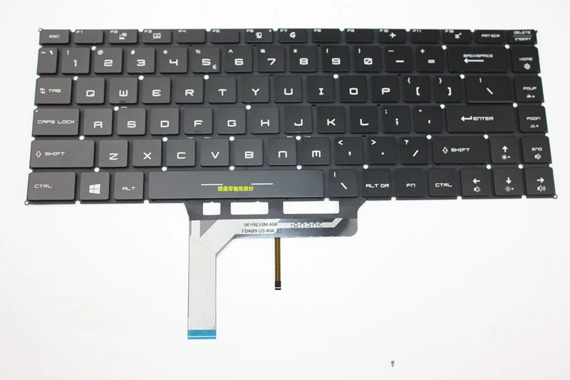 

News notebook backlight keyboard for MSI GS65 GS65VR MS-16Q1 US layout