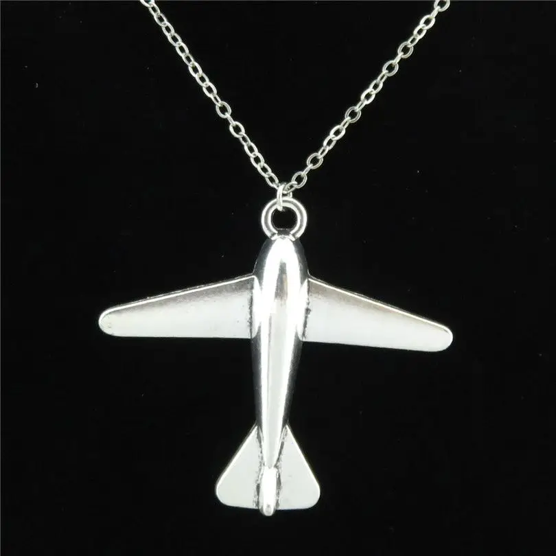 GLOWCAT Q12A70 серебряный сплав для женщин девочек и мальчиков вечерние ювелирные изделия самолет подвеска "самолет" короткая цепь воротник ожерелье 18"