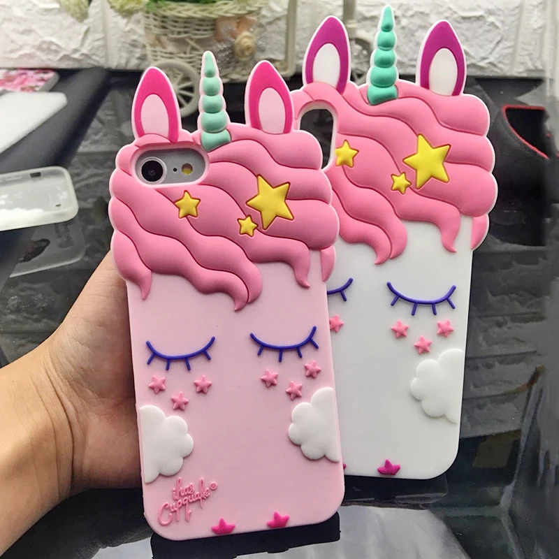 Модный силиконовый чехол для телефона с единорогом Iphone X милый карамельного