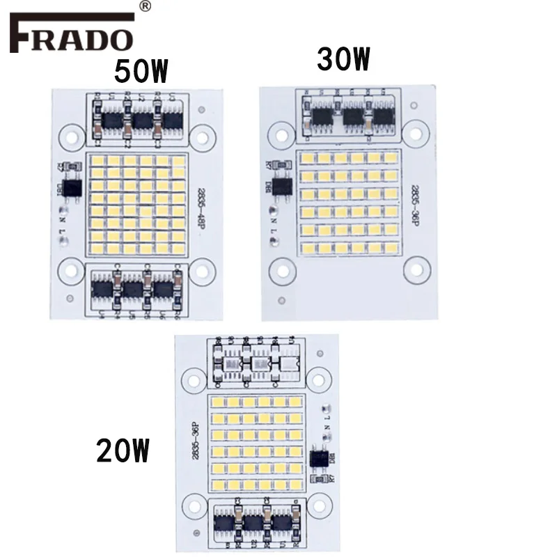 DIY светодиодный SMD чип лампа 20 Вт 30 Вт 50 Вт светильник-чип 185 В-240 В 220 В вход непосредственно Smart IC подходит для DIY прожектор светильник Холодный белый Теплый белый