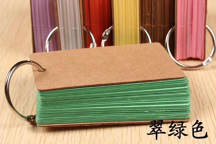 Милый кавайный конфетный цвет чистая крафт-бумага блокноты портативные блокноты карточки для слов детский подарок канцелярские принадлежности Школьные принадлежности - Цвет: Зеленый
