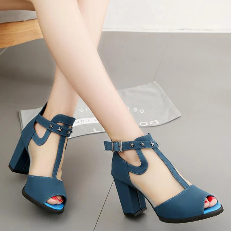 Women sandals 2019 fashion summer shoes women high heels hollow mesh sexy sandals size 35 - 43 mujer sandalias