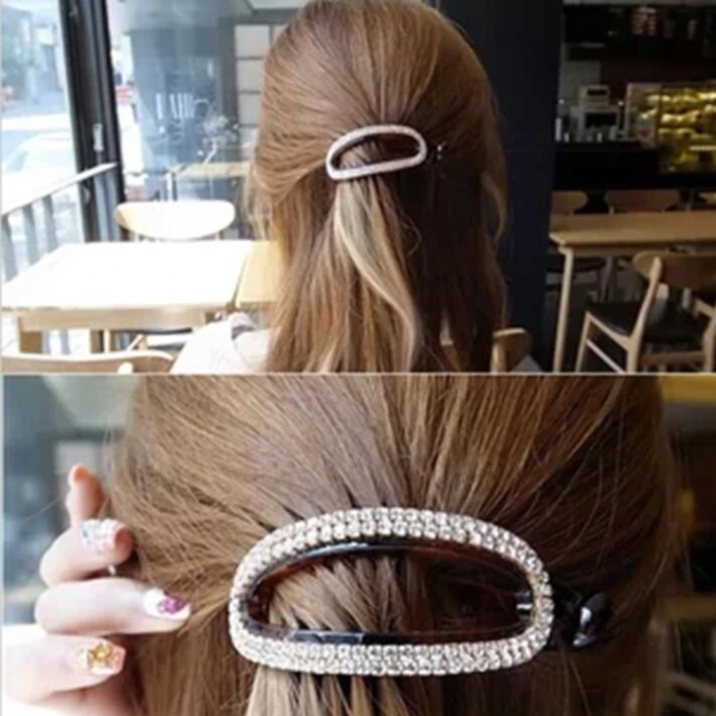 Fashion Women Lady Hollow Rhinestone Hair Banana Clip Ponytail Holder Clamp Hair Accessories