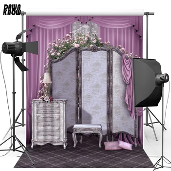 

DAWNKNOW Vinyl Photography backdrop Purple Bulkhead For Children Polyester Background For Wedding Photo Studio F1690