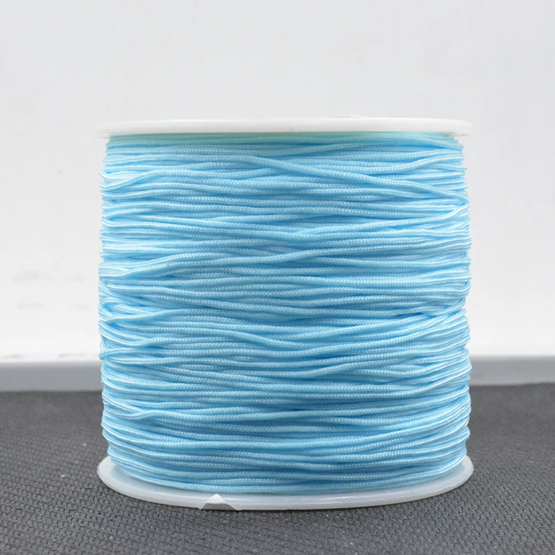 Free Shipping sky blue 100yards 0.8mm Mix Nylon Satin Koreal Knotting Silky Macrame Cord Beading Braided Bracelet String Thread | Украшения