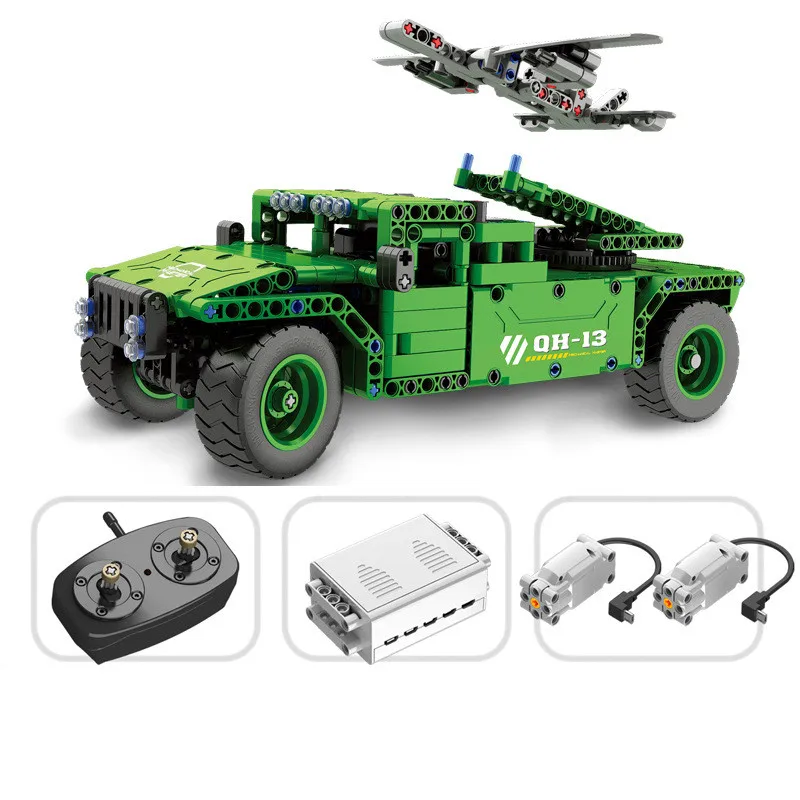 

506pcs Technic Remote Control RC Jeep UAV Unmanned Aerial Vehicle Building Block Brick Toy