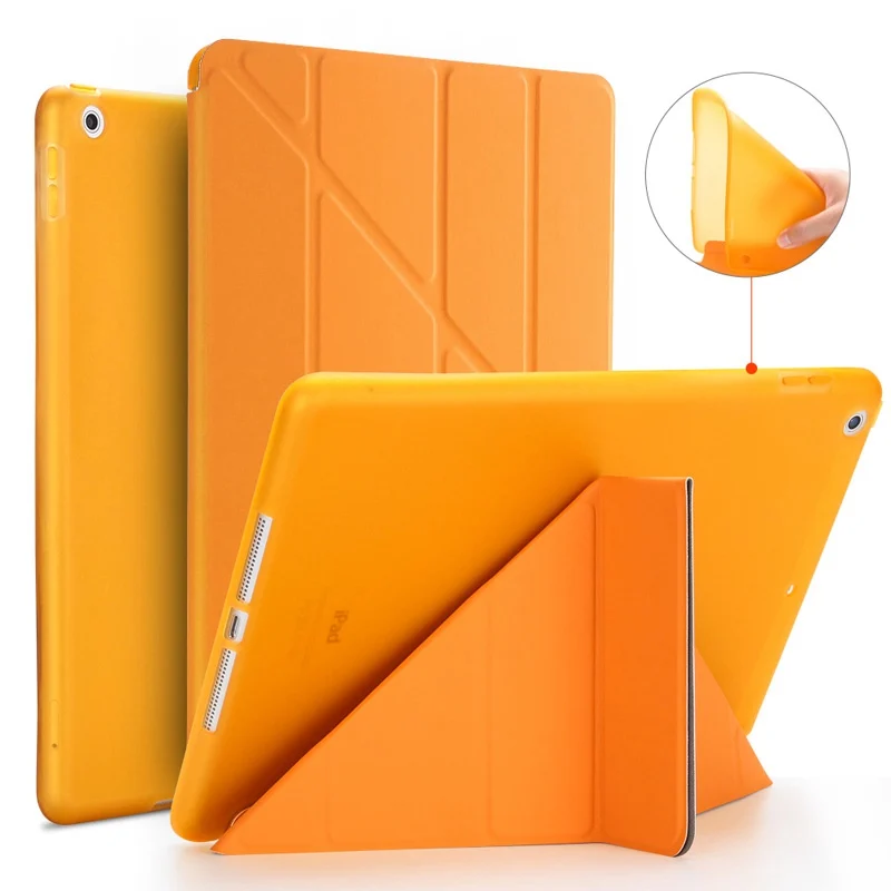 Мягкий ТПУ Задний защитный чехол для Apple iPad 9,7 смарт-чехол для iPad 9,7 чехол A1822 A1823 чехол для планшета+ пленка+ ручка - Цвет: orange