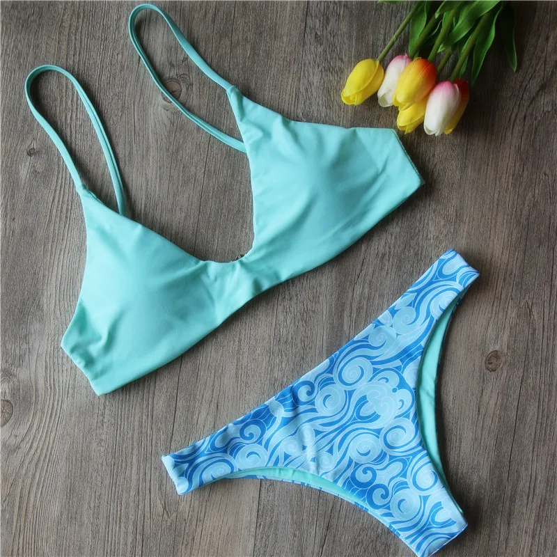 Зеленый бикини 2017 женщин купальники купальник Maillot De Bain Femme женские купальный