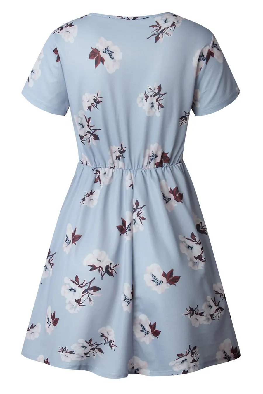 Gladiolus 2019 Floral Print Women Summer Dress Short Sleeve V Neck Button Slim Sexy A-Line Midi Dress Women Casual Dresses Robe (14)