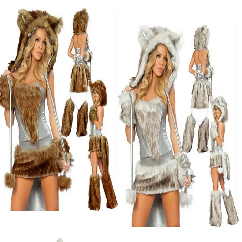 

2018 newest Sexy Catwoman Halloween costume Multicolor high quality Sexy plush animals cosplay Costumes loaded Temptation Set
