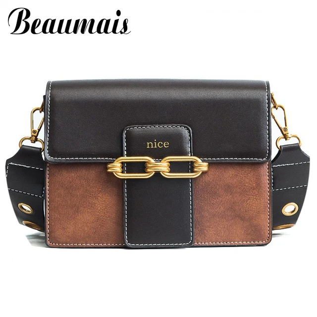 Beaumais Fashion Women Leather Handbags With Two Straps Patch Work Beaumais Fashion Women Leather Handbags With Two Straps Patch Work Shoulder Bags For Messenger Bag
