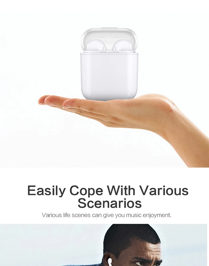 XLSTO IFANS MINI Bluetooth Headset Earbuds Air Pods Wireless Stereo Earphones For Apple iPhone Android PK i9 Double Ear headset (7)