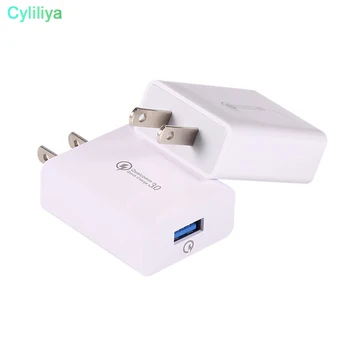 

300pcs Fast charging QC 3 US dual usb travel wall charger power adapter for iphone 7 8 Samsung S7 S8 S9