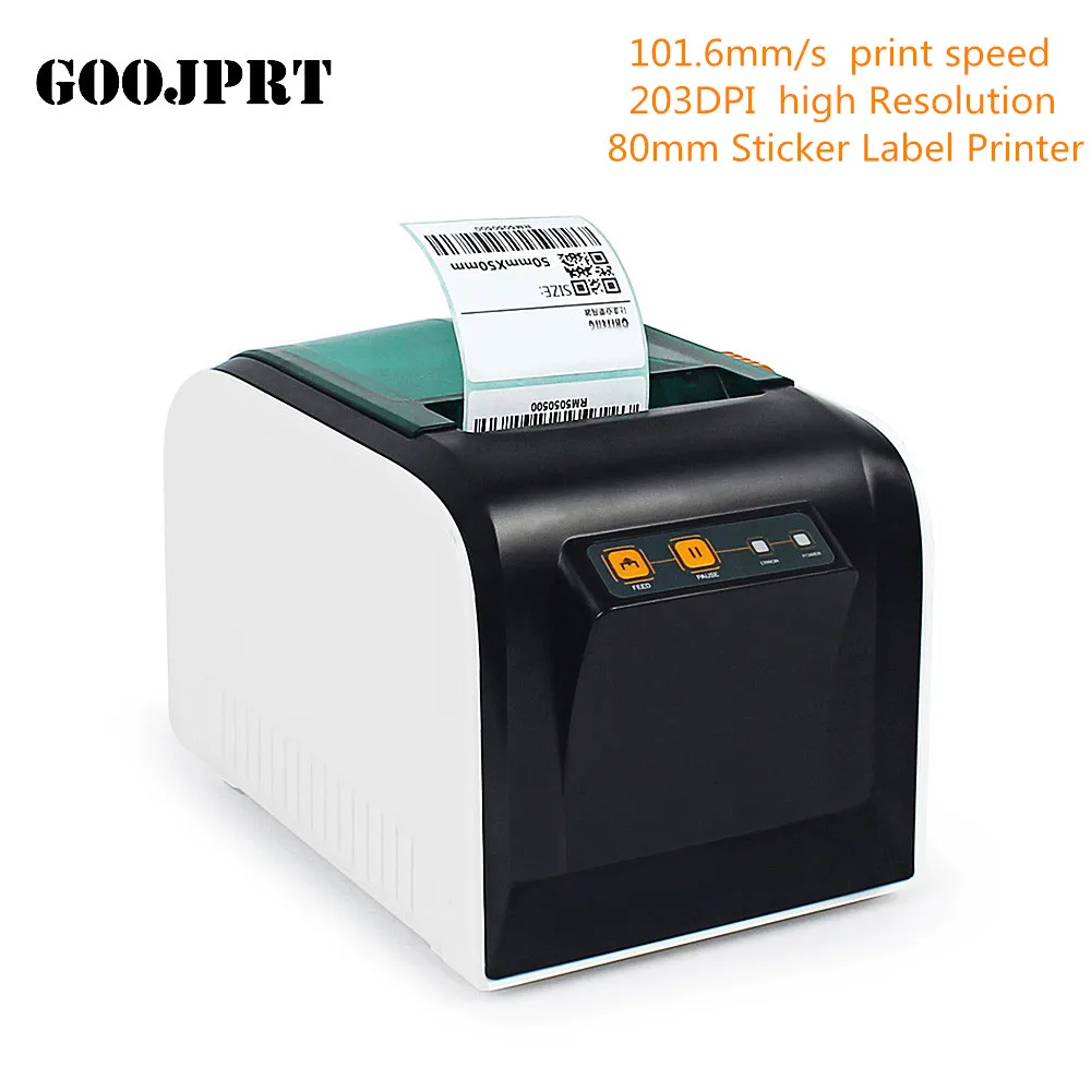 

GOOJPRT JP-3100TU Thermal Label Printer 80mm Sticker Printing Machine With USB Serial Port For Home Commercial Coffee Use