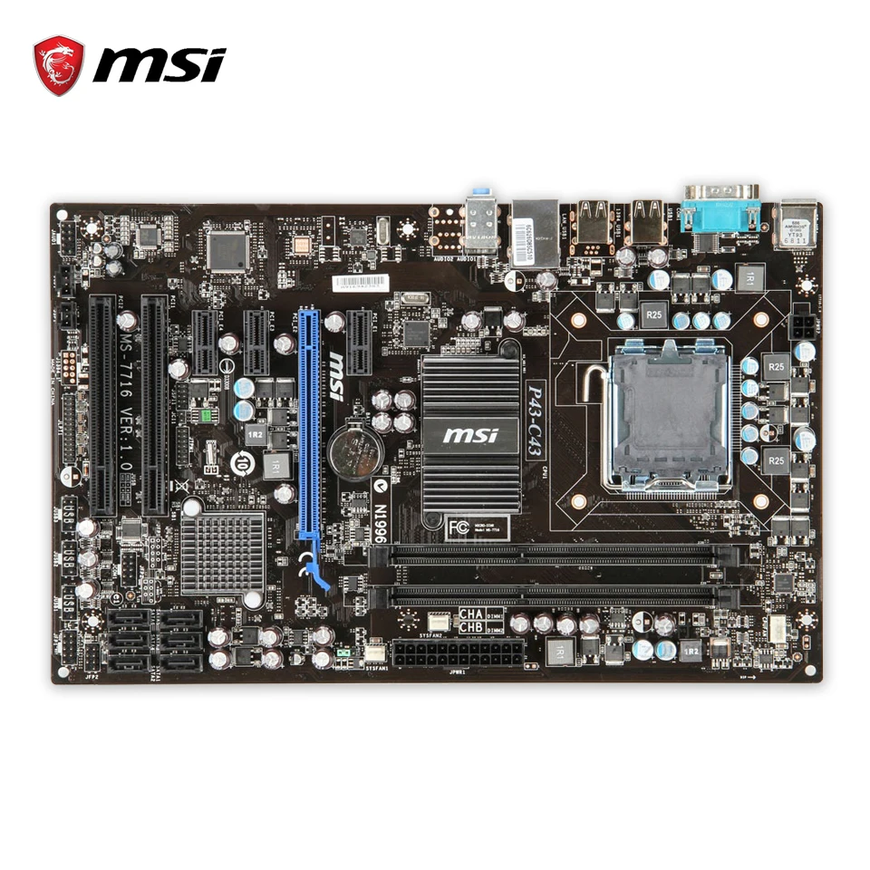 Original MSI P43-C43 Desktop Motherboard P43 Socket LGA 775 DDR3 8G SATA2 USB2.0 ATX 100% Fully Test socket lga 775 motherboard backplate iron bracket cpu