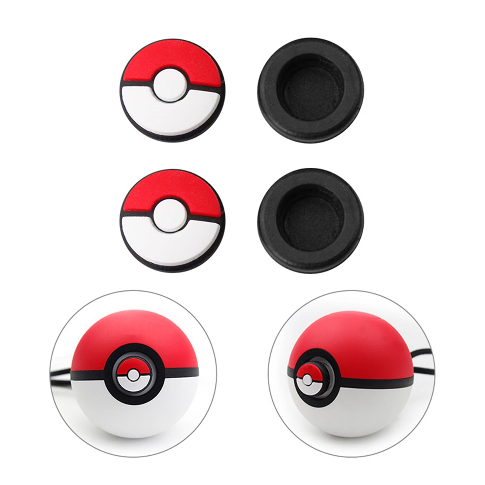 4pcs Thumb Stick Grips Analog Caps For Nintend Switch NS Joy-Con Controller Soft Silicone Poke Ball Button Cap Cover Accessories