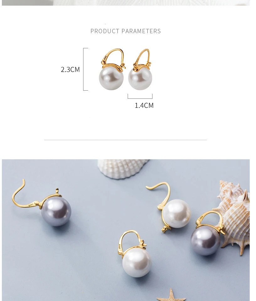 925 Sterling Silver Big Imitation Pearl Stud Earrings For Women Bride Wedding Party Jewelry Oorknopjes Boucles D Oreille Femme (4)
