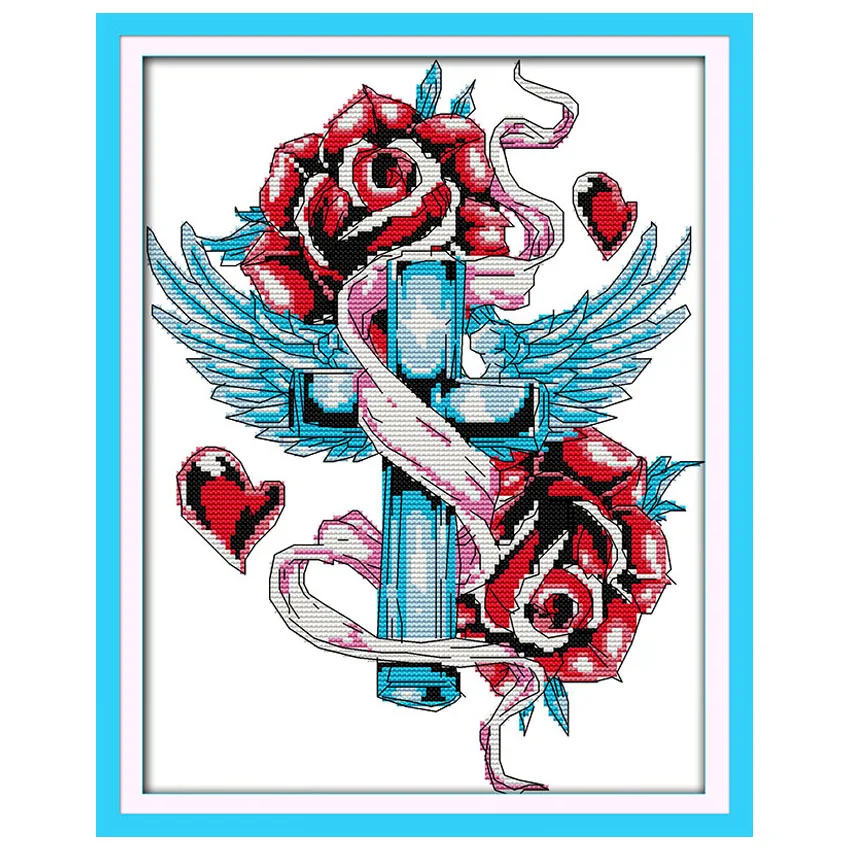 Rose Cross Patterns Counted Cross Stitch 11CT 14CT Cross Stitch Sets