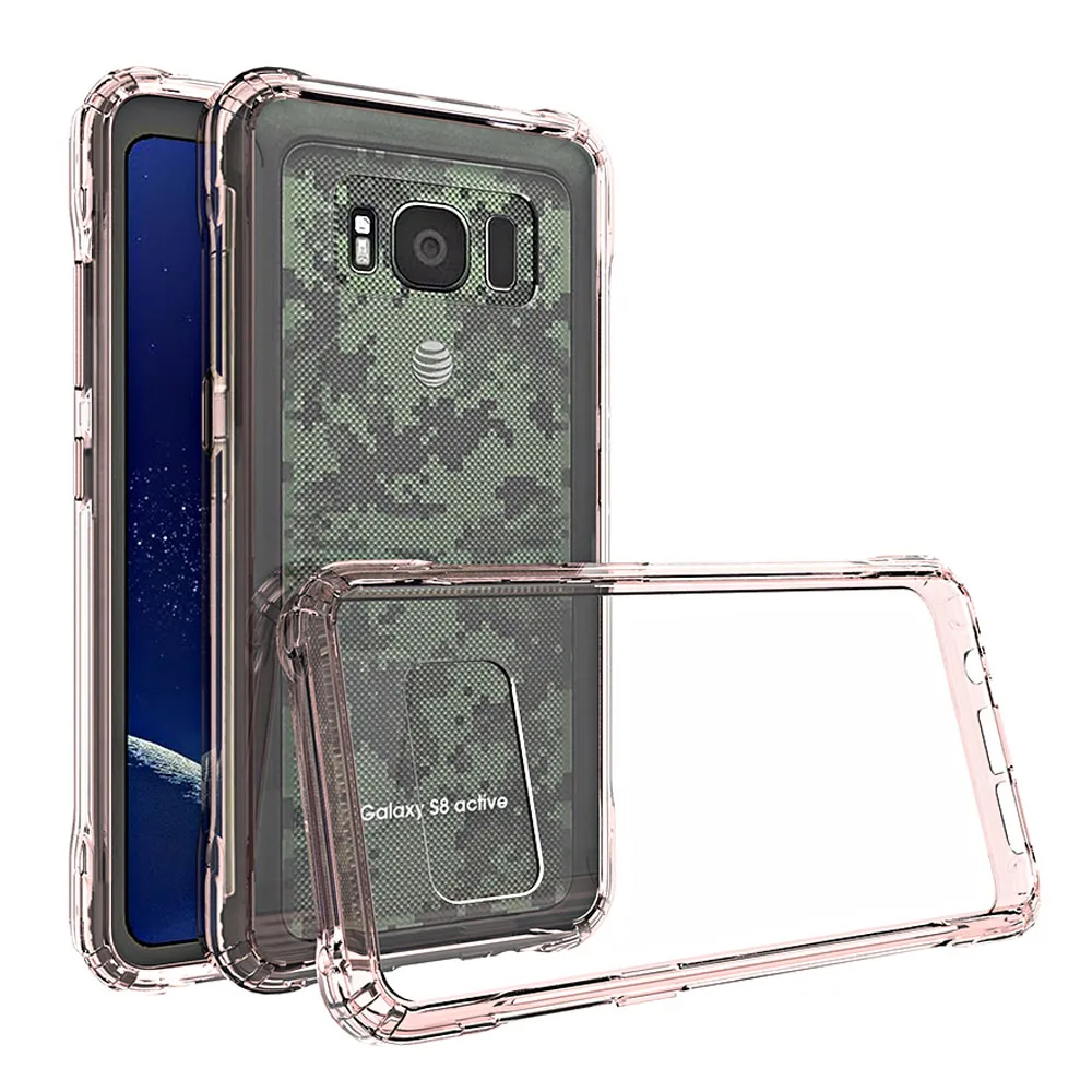 Rose Gold Для samsung Galaxy S8 Active Slim Fit ударопрочный жесткий чехол-накладка из поликарбоната Мягкая силиконовая рамка Прозрачный чехол для samsung Galaxy S8 Active - Цвет: Rose Gold