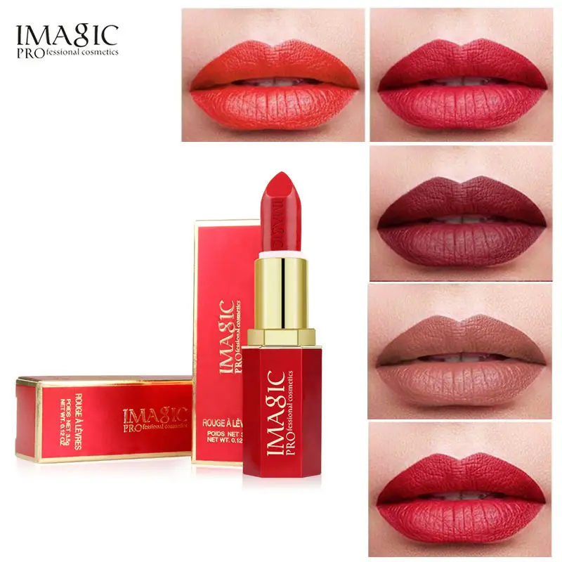 

IMAGIC 12 Colors Matte Lipstick Crystal Column Matte Lipstick Lipstick Cosmetics Delicate Don't dye cup Lipstick Matte Stick