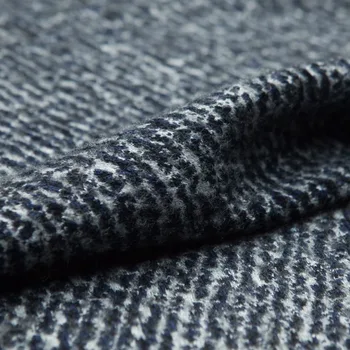 

Tweed: Grey-blue color twill wool blend cotton tweed fabric, soft, warm sense, sewing for top, jacket, coat, craft by the yard