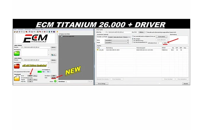 New Version ECM titanium 1.61 With 26100+ Driver for Ktag and kess by Free Shipping
