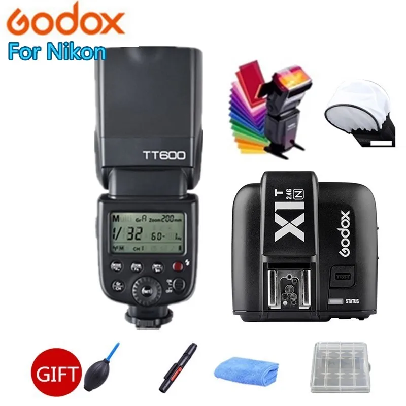 

Godox TT600 2.4G Wireless Camera Flashes Speedlite With X1T-N Transmitter for Nikon D3200 D3300 D5300 D7200 D750 D90 Gift Kit