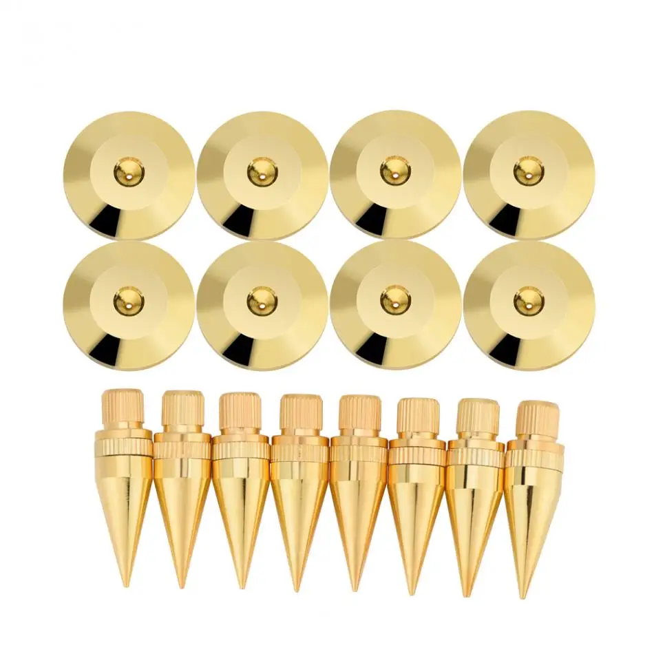 

VBESTLIFE 8 Pairs 6 x 36MM Copper Speaker Spike Isolation Stand + Base Pad Feet Mat