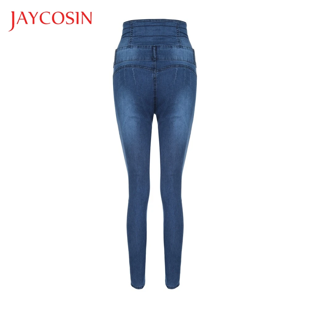 

JAYCOSIN Slim Women Skinny Denim Jeans Stretch High Waisted Pants Calf Length Jeans Pencil Pants High Waist Skinny Fit