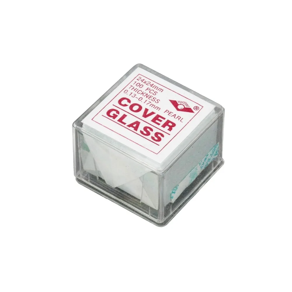 

AmScope Microscope Glass Cover Slides Coverslips of 100 Pieces Pre-Cleaned 24mm x 24mm CS-S24-100