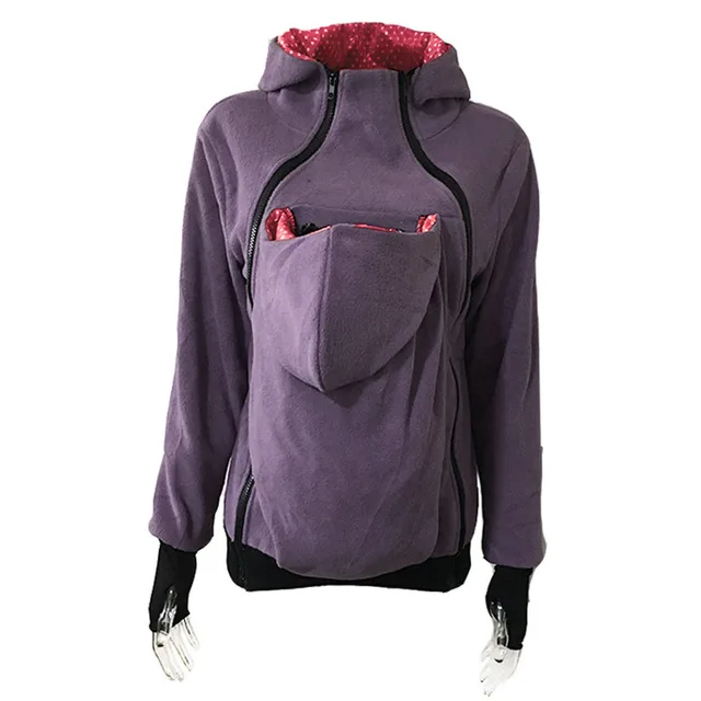 Warm Maternity Hoodies - Kangaroo Baby Carrier Jacket  or Coat - Front Facing Backpack Carrier - Pregnant Sweatshirt - Pregnancy Outerwear