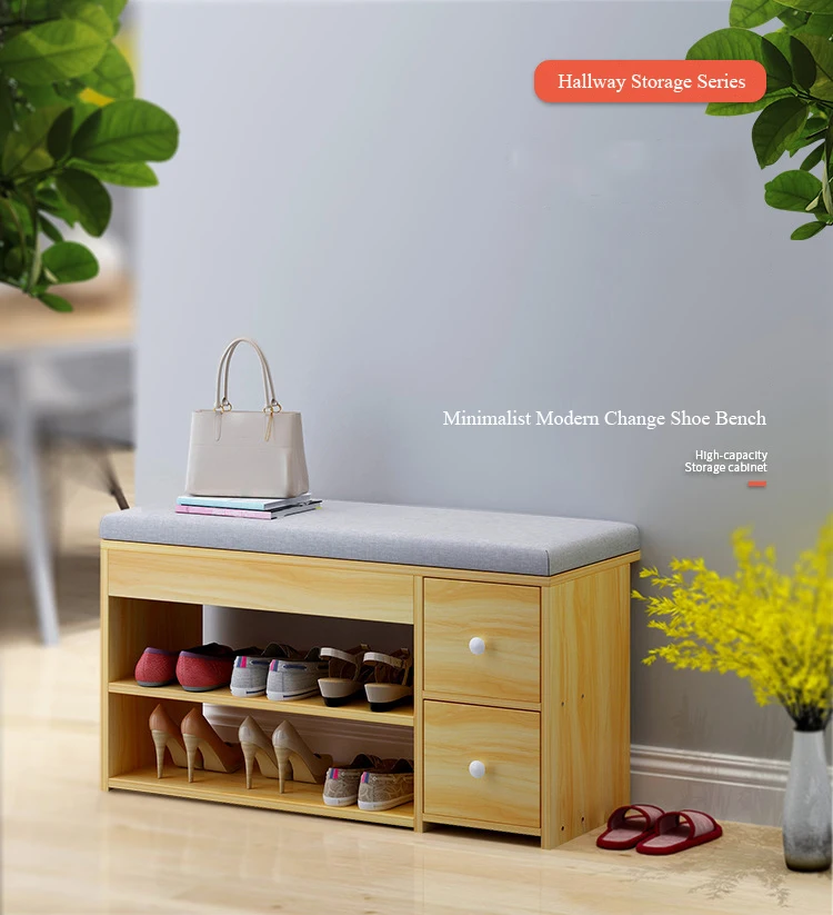 Минималистичная Современная Сменная обувь Bench Entryway Storage шкафчик для обуви Мультифункциональный креативный скандинавский деревянный