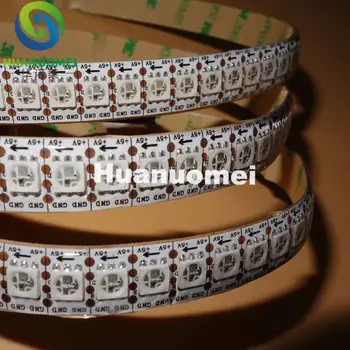 

1M 144LEDs/m DC5V WS2813 Addressable RGB full color LED Pixel Strip;waterproof by silicon coating;IP65,144pixels/M;WHITE PCB