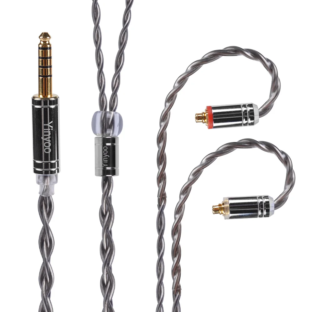 Buy Yinyoo 4 Core 7N Single Crystal Copper Cable  2.5 3.5 4.4mm OCC Silver Plated  Cable With MMCX Connector For AS10  TIN T2 T3 C16