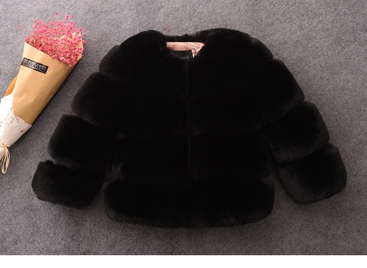 Winter Girls faux fur Coats fashion Children winter Jackets for girls clothes Kids Outerwear fur Jackets warm princess coat