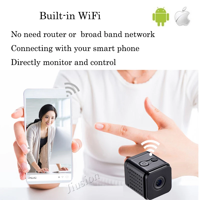 Шпионская Мини Wifi ip камера для IOS и Android телефон ночного видения HD 1080 P видеокамера