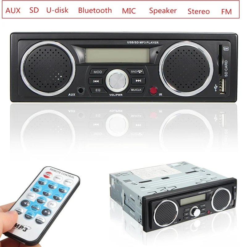 

12V Handsfree LCD Car Radio bluetooth Stereo Audio In-dash FM Receiver Aux Input ReceiverUSB/AUX Audio MP3 Player